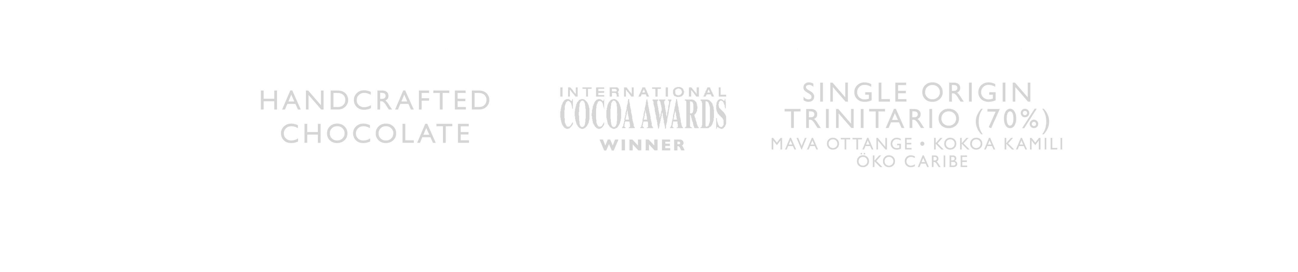 Handcrafted Chocolate – International Cocoa Awards Winner – Single Origin